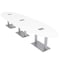 Skutchi Designs 45 in W, 165.75 in L, 29 in H, Engineered Wood Top, White HAR-OVL-45X166-DOU-ELEC-XD09 - alternate 1